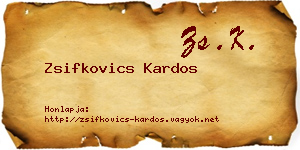 Zsifkovics Kardos névjegykártya